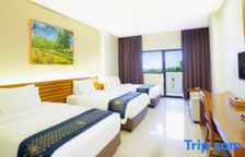 Трёхместный номер Deluxe с балконом и с видом на сад